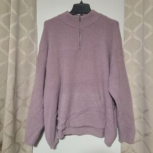 Design Lab Lord & Taylor Lavender Quarter-Zip Sweater Womens 1x